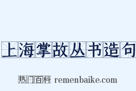 上海掌故丛书造句是什么意思的图片